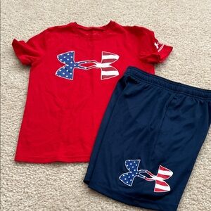 Under Armour Red and Blue Kids Matching Set